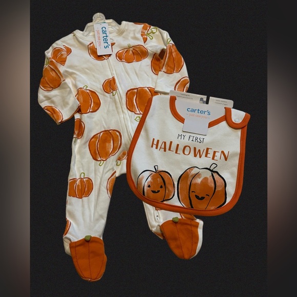 Carter's Other - Carter’s My First Halloween Baby Bundle 3M NWT - bib and sleeper